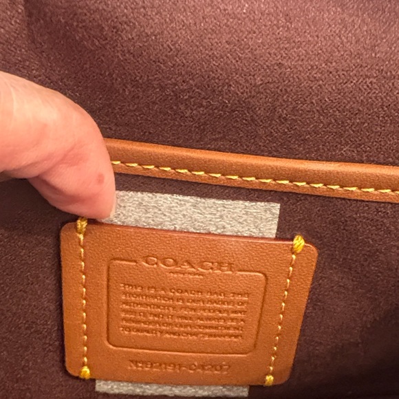 Coach Navy Leather Crossbody Bag with Gold Accents - Picture 8 of 9